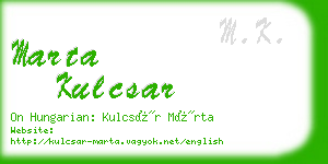 marta kulcsar business card